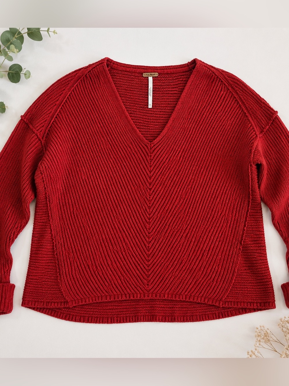 Free People Burnt Orange Pullover Sweater